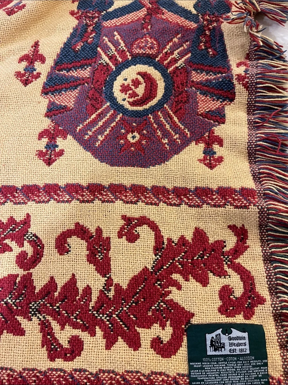 Vintage Goodwin Weavers Royal Arms Throw/Blanket